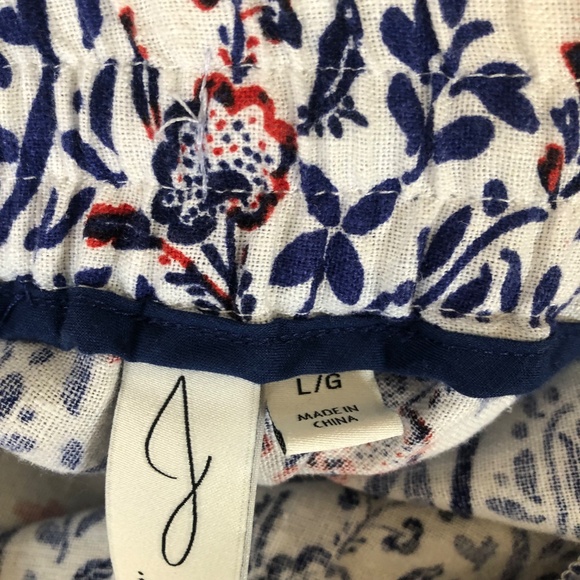 Joie Boho Linen Blend Floral Shorts Blue White Beaded Tassel Women’s SizeL - Picture 5 of 6